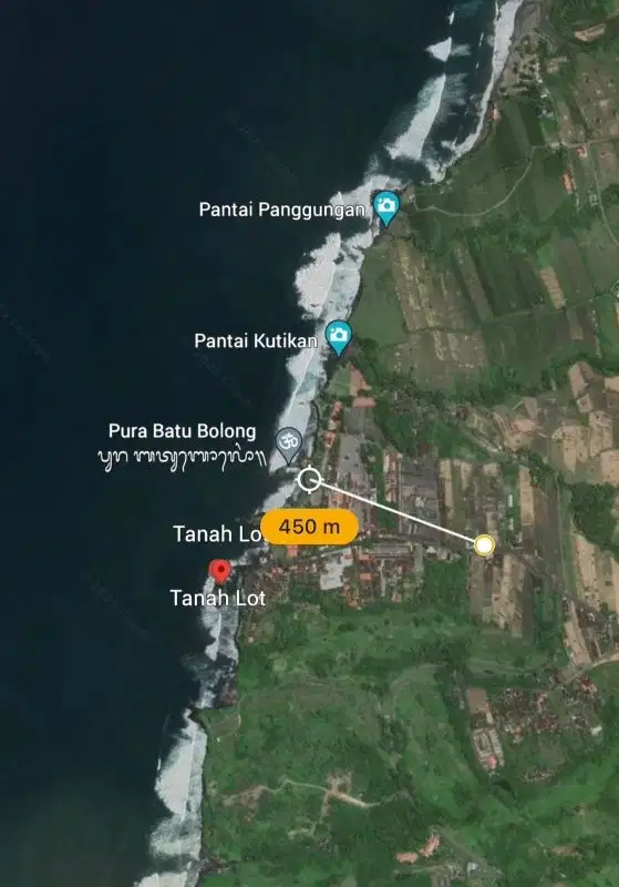 Tanah di jalan raya utama Tanah lot  Akses jalan 10 meter