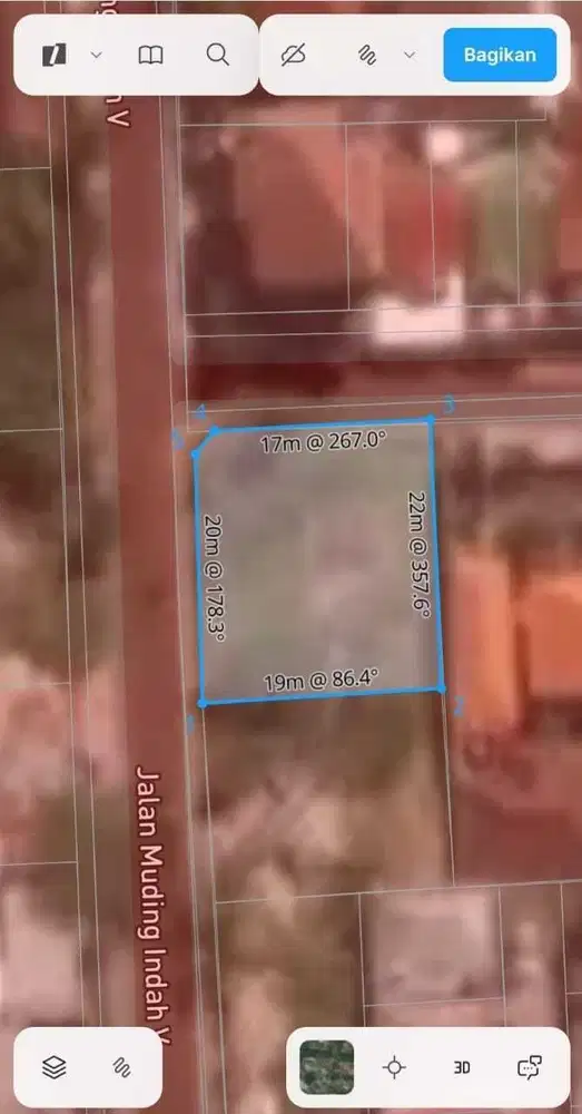 Tanah Strategis 400m² di Jalan Utama Muding Indah Kerobokan