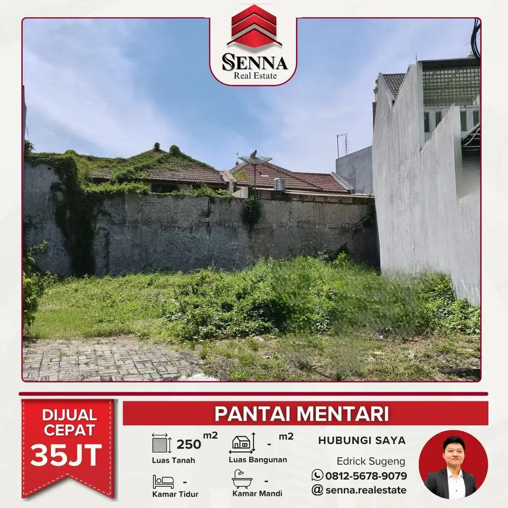 DISEWAKAN CEPAT BUTUH UANG TANAH PANTAI MENTARI
