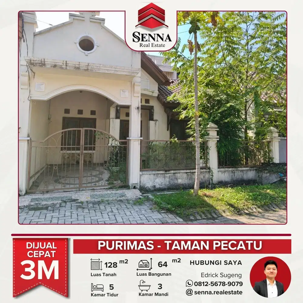 DIJUAL CEPAT BUTUH UANG RUMAH BAGUS PURIMAS TAMAN PECATU