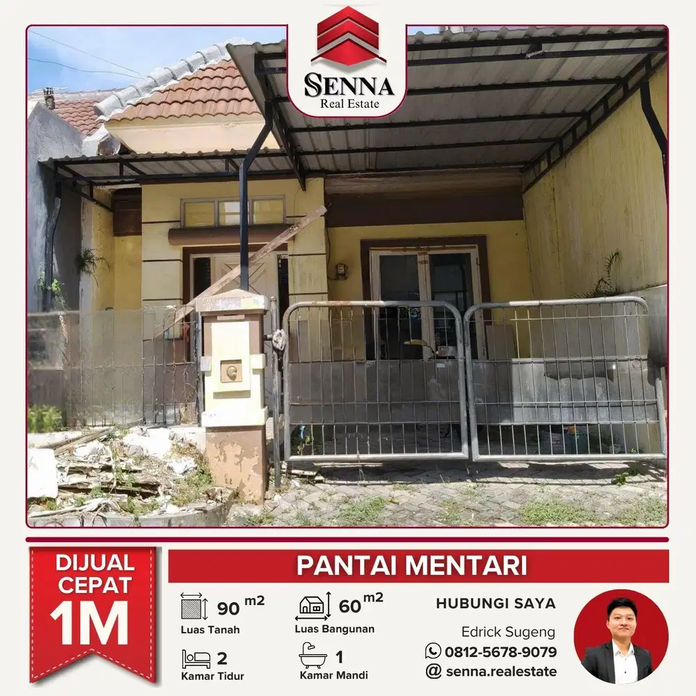 DIJUAL CEPAT BUTUH UANG RUMAH BAGUS PANTAI MENTARI