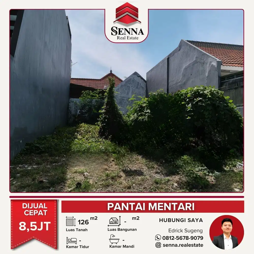 DISEWAKAN CEPAT BUTUH UANG TANAH PANTAI MENTARI