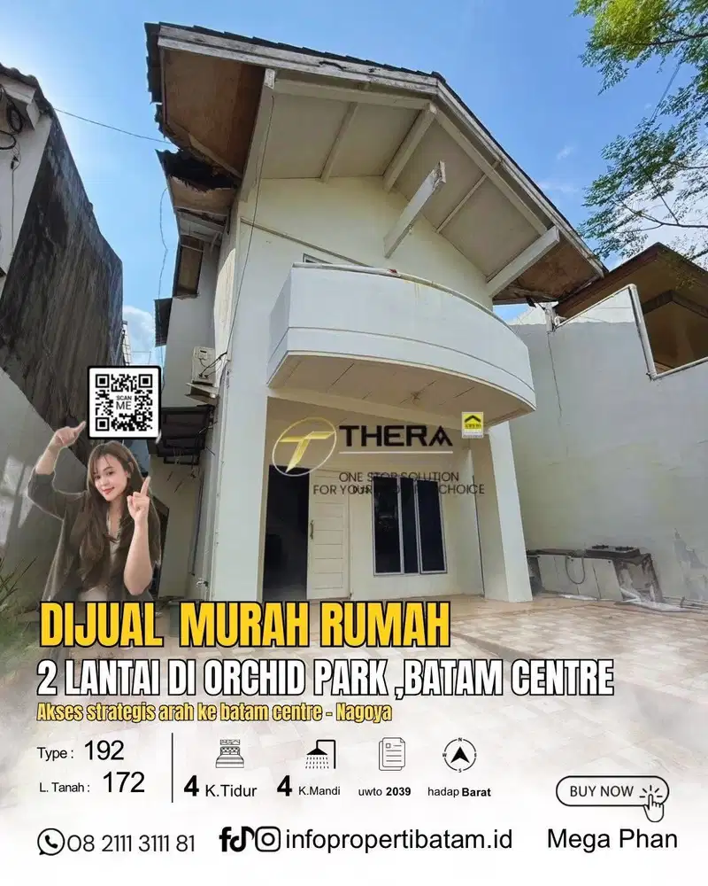 Dijual murah rumah 2 lantai Si orchid park batam centre