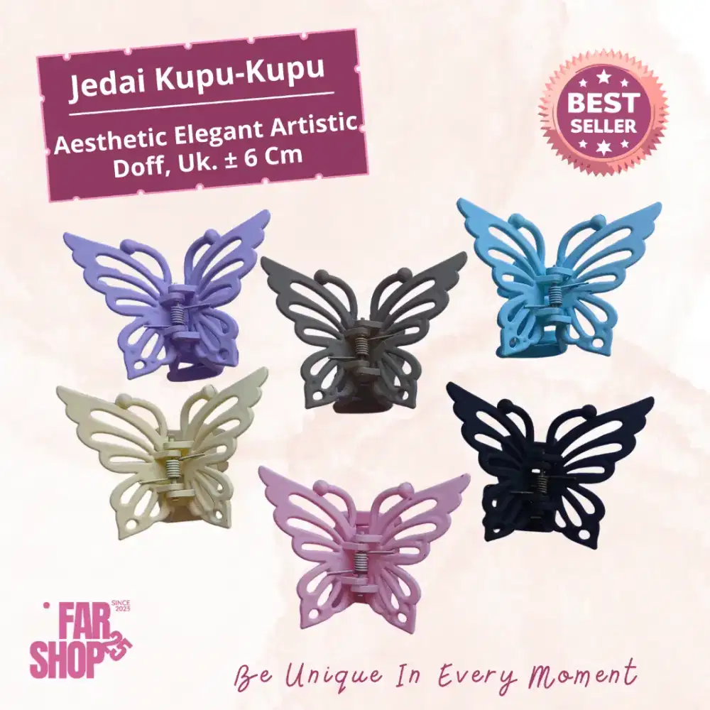Jedai Jepit Kupu-Kupu Aesthetic Doff 6 cm