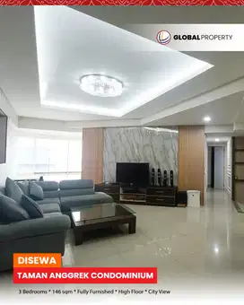 Disewa Full Furnished, Taman Anggrek Condominium, 3 Bedroom High Floor