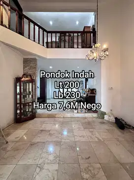 Jual Rumah Pondok indah row Jalan luas di Jakarta selatan