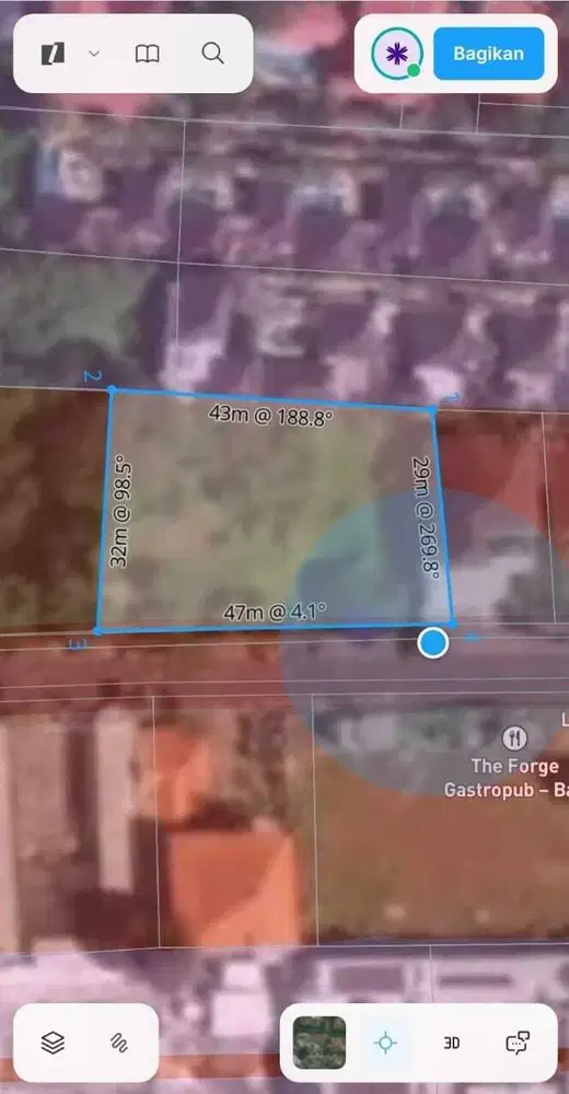 Tanah Komersil 1360m2 di Jalan Utama Petitenget