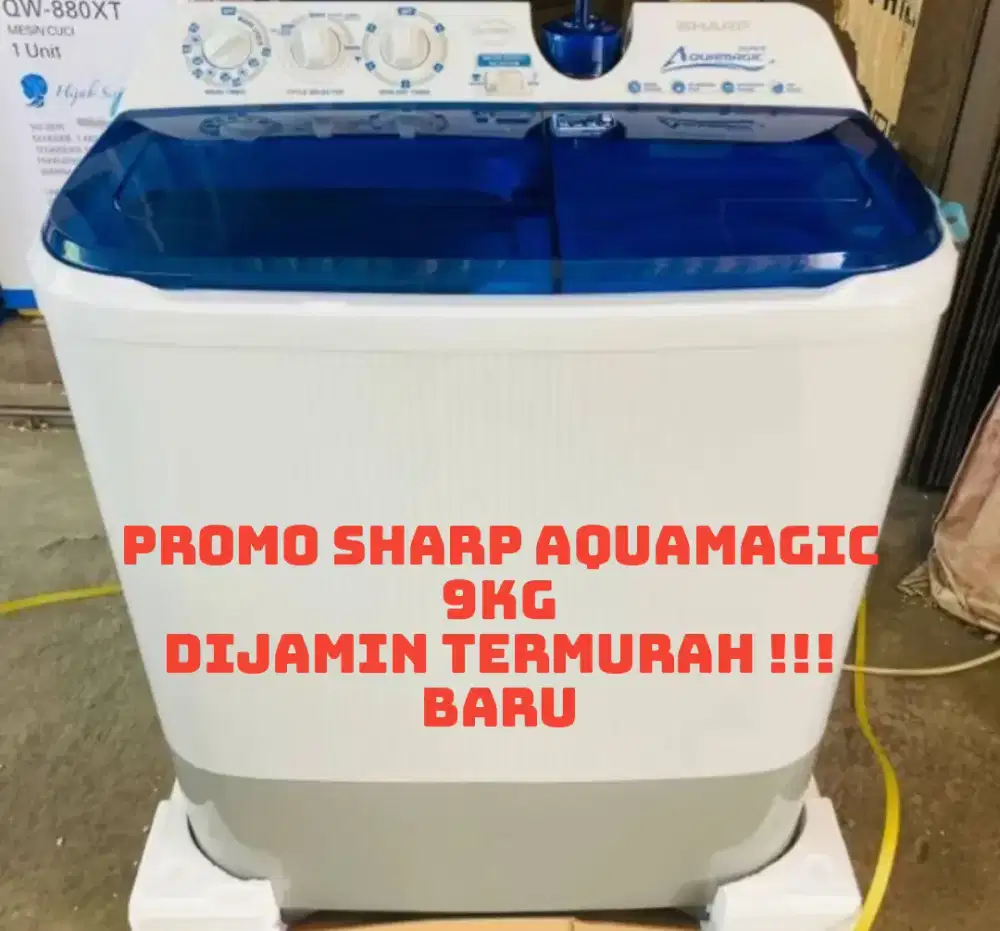 PROMO MESIN CUCI SHARP AQUAMAGIC DIJAMIN TERMURAH 9KG ES-T97CM-BL BLUE