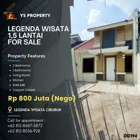 LEGENDA WISATA CIBUBUR RUMAH 1,5 LT HARGA 800 AN SIAP HUNI DD194