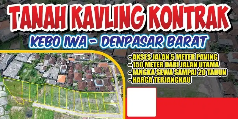Disewakan Tanah 200m² di Kebo Iwa Denpasar