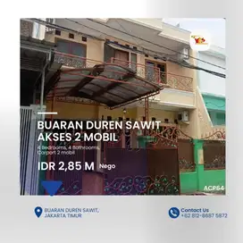 BUARAN RUMAH 2 LT DLMKOMPLEK AKSES 2 MOBIL LUAS 170 BEBAS BANJIR ACP64