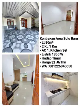 Kontrakan Area Solo Baru, Dekat Dr.Oen Solo Baru, Hadap Timur