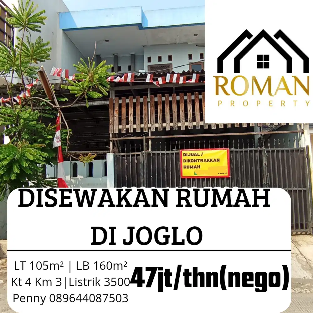 DISEWAKAN RUMAH 2 LANTAI DI KARANG TENGAH NEMPEL JOGLO