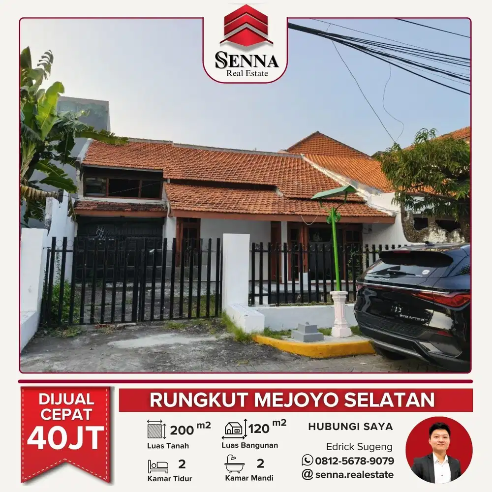 DISEWAKAN CEPAT BUTUH UANG  RUMAH SIAP HUNI RUNGKUT MEJOYO SELATAN