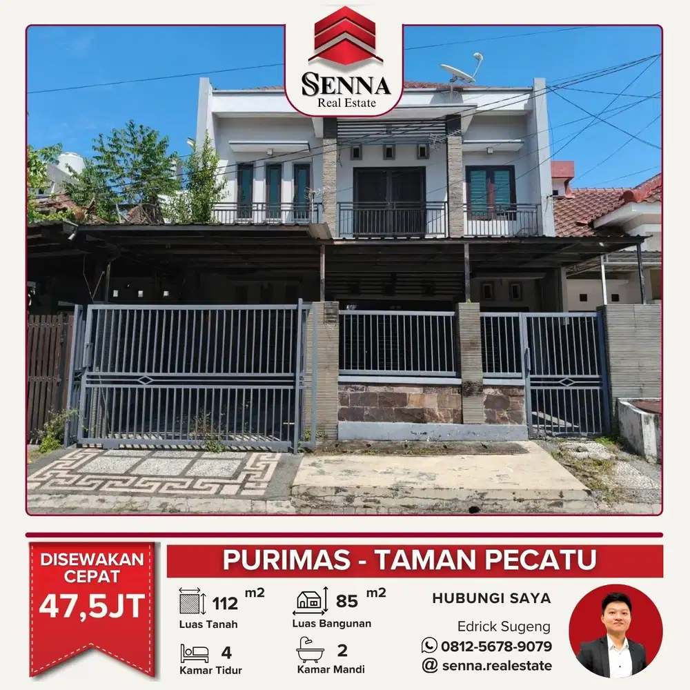 DISEWAKAN CEPAT BUTUH UANG RUMAH BAGUS SIAP HUNI PURIMAS TAMAN PECATU