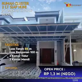 KODAU JATIMEKAR BEKASI RUMAH CLUSTER 2 LT SIAP HUNI AKSES 2 MOBIL S598