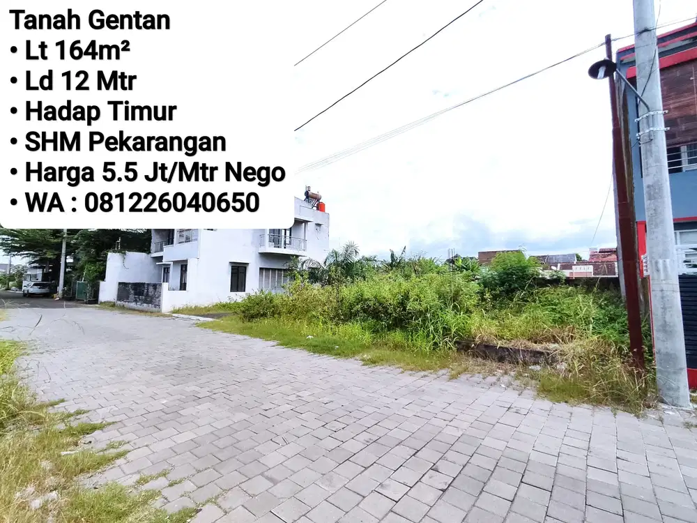 Jual Tanah Di Dalam Perum Cluster Area Gentan Hadap Timur