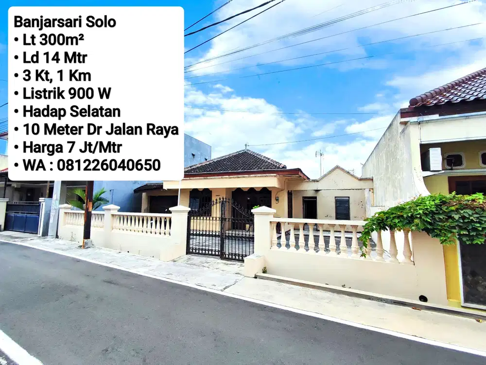 Jual Rumah Lama Area Dekat Manahan, Cocok Untuk Hunian, Lokasi Nyaman