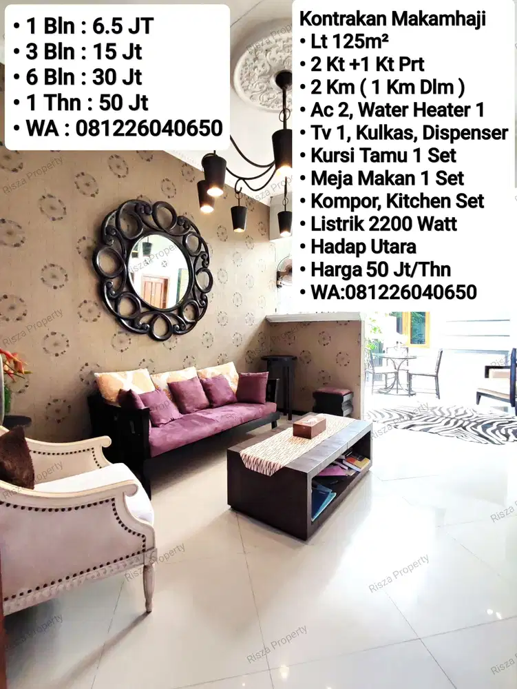Sewa Rumah Bisa Bulanan Area Makamhaji, Dekat Laweyan, Purwosari