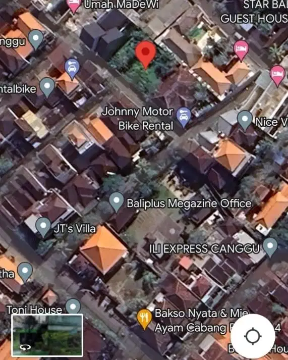 Tanah kawasan villa di jalan pantai Berawa, Canggu