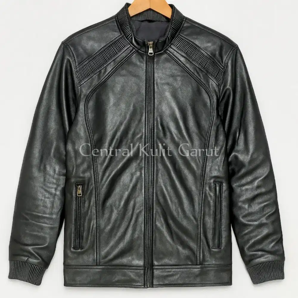 (Pree Order) JAKET KULIT ASLI Bomber Kamsay - By Central Kulit Garut