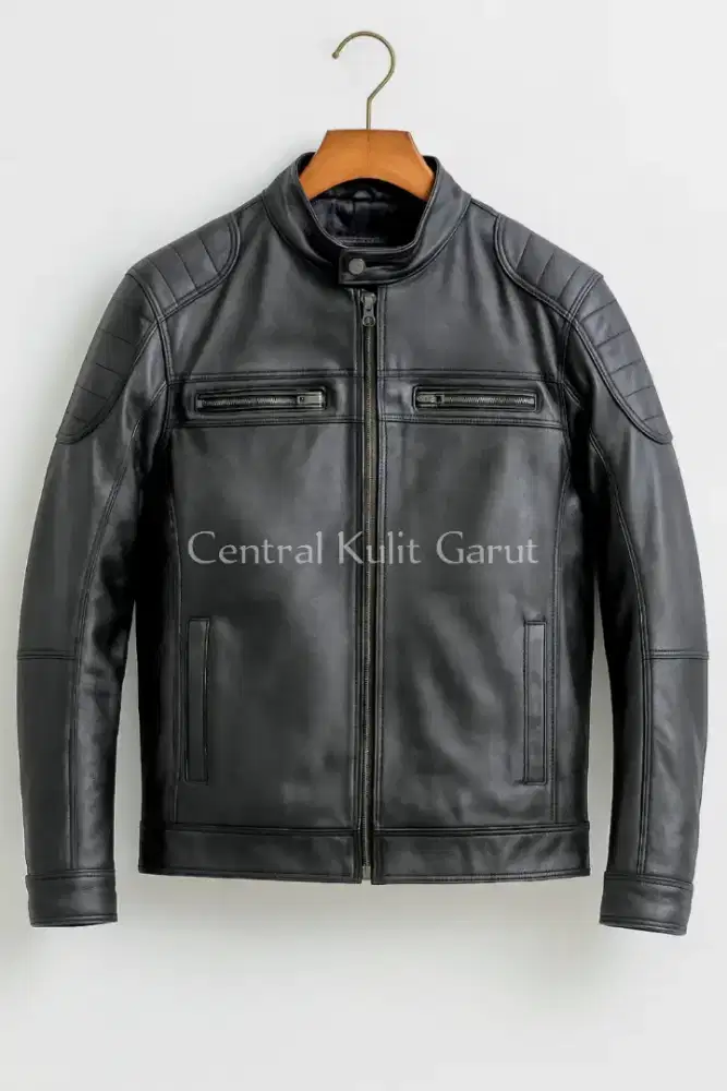 (Pree Order) JAKET KULIT ASLI Saku Kotak - By Central Kulit Garut