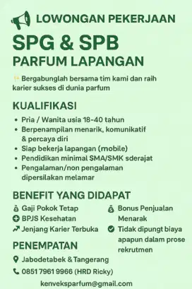 LOKER SPG DAN SPB PARFUM LAPANGAN