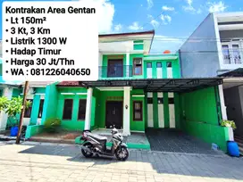 Kontrakan Area Gentan  3 Kamar, Dekat Laweyan, Purwosari