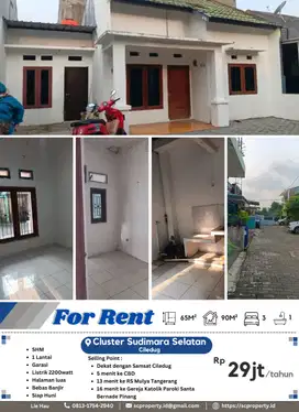 Disewakan Rumah Murah Siap Huni!! di Cluster sudimara selatan, Ciledug Tangerang