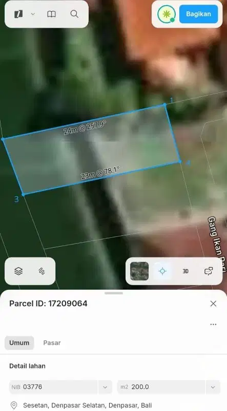 Tanah Strategis di Denpasar Selatan, View Sawah, SHM Lengkap