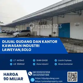 Dijual Gudang Industri Super Strategis Laweyan,Solo Luas 4413m2