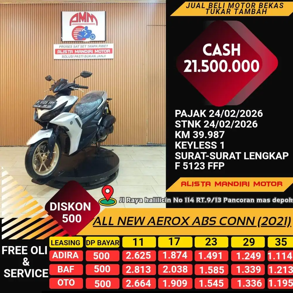 DP 500 BISA BAWA PULANG MOTOR YAMAHA AEROX CONN KEYLESS TH 2021
