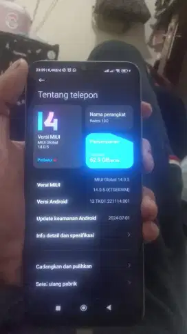 Redmi 10c kondisi hp sesuai di Poto lcd retak 4/64