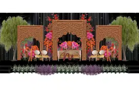 Jasa design pelaminan. Wedding foam . Pelaminan ukir