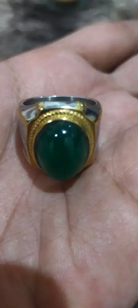 Exclusive Cincin Mustika Batu Topaz Hijau Garut Asli
