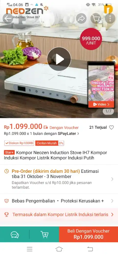 Kompor listrik Neozen induction IH 7