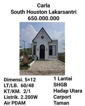 Dijual Carla South Houston  Lakarsantri