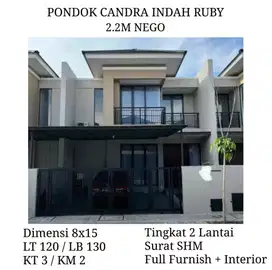 Full Furnish Pondok Candra Indah Sidoarjo Waru dkt Griyo Mapan Sentosa Juanda