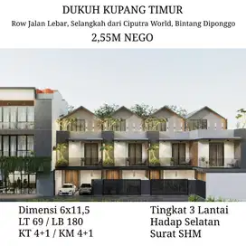 Rumah Dukuh Kupang Timur dkt Pusat Kota Ciputra World Bintang Diponggo SHM