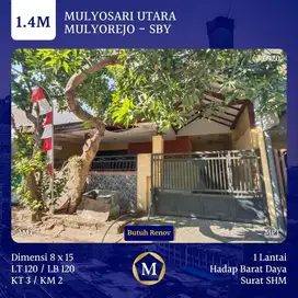 Rumah Mulyosari Utara Surabaya Timur SHM dkt Lebak Sutorejo Pakuwon City