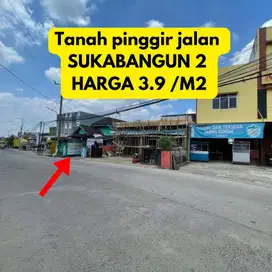 TANAH JALAN UTAMA SUKABANGUN 2 DEPAN BAKSO SONY