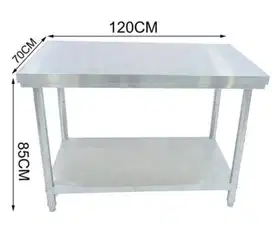 Meja Stainless Restauran 1,2 Meter Worktable