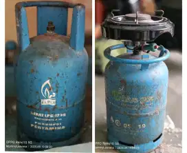 Tabung gas elpiji 12 kg dan blue gaz + kompor