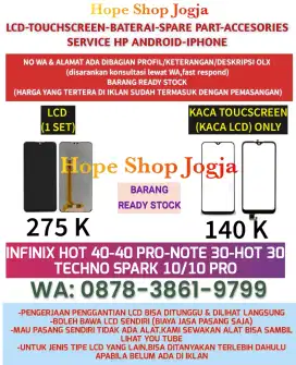 Touchscreen-Baterai-LCD INFINIX HOT 40-40 PRO-NOTE 30-HOT 30