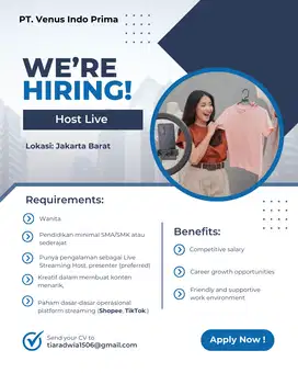 Loker Host Live Wanita