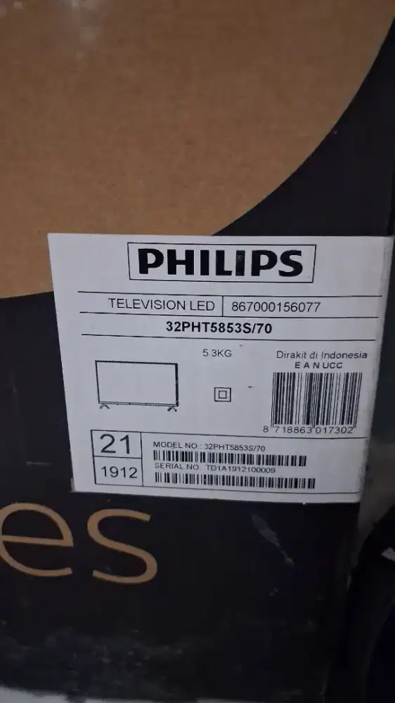 TV LED 32inch Philips 5500 Series Smart TV (Minus Garis)