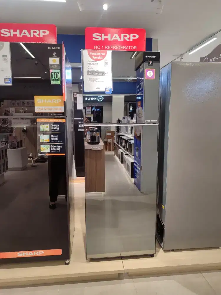 SHARP KULKAS 2PINTU MIRROR