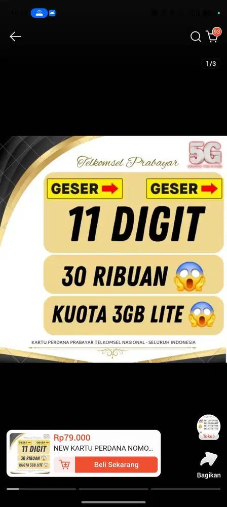 Nomor cantik simPATI Support 5G Kartu Perdana Murah meriah
