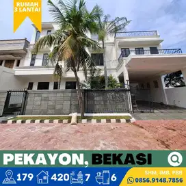Rumah dijual Mewah Murah, 3 Lantai Pekayon, Bekasi Nempel Galaxy