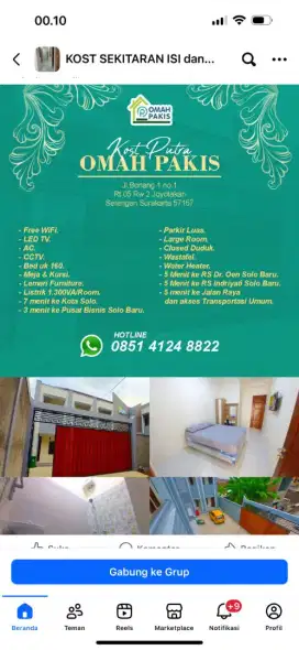 Kost Eksklusif Khusus Putra